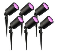 Ledvion Lot de 6 LED Extérieur Spot IP65 4,9W GU10 RGB dimmable piquet