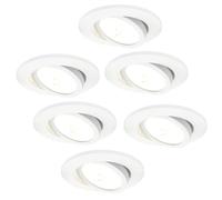 Ledvion lot de 6 spot LED blanc 7W CCT etanche IP65 | Dimension d encastrement Ø90mm; Etanche pour salle de bain douche et pieces humides
