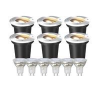Ledvion Lot de 6 Spot LED Encastrable IP67 3W 230V 345Lm 2700K GU10 blanc