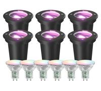 Ledvion Lot de 6 Spot LED Encastrable Exterieur IP67 4.9W GU10 RGB rond