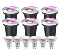Ledvion Lot de 6 Spot LED Encastrable Exterieur IP67 4.9W GU10 RGB rond