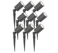 Ledvion Lot de 9 LED Extérieur Spot IP65 3W 2700K GU10 dimmable piquet