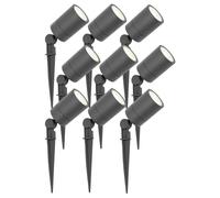 Ledvion Lot de 9 LED Extérieur Spot IP65 3W 4000K GU10 dimmable piquet