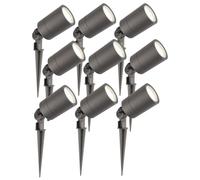 Ledvion Lot de 9 LED Extérieur Spot IP65 3W 4000K GU10 dimmable piquet