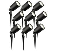 Ledvion Lot de 9 LED Extérieur Spot IP65 3W 4000K GU10 dimmable piquet
