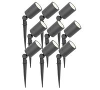Ledvion Lot de 9 LED Extérieur Spot IP65 3W 4000K GU10 dimmable piquet