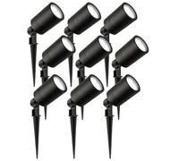 Ledvion Lot de 9 LED Extérieur Spot IP65 3W 6500K GU10 dimmable piquet | Pour jardin terrasse allee entree massifs et eclairage exterieur decoratif