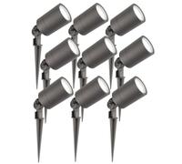 Ledvion Lot de 9 LED Extérieur Spot IP65 3W 6500K GU10 dimmable piquet
