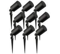 Ledvion Lot de 9 LED Extérieur Spot IP65 GU10 orientable sans ampoule | Pour jardin terrasse allee entree massifs et eclairage exterieur decoratif
