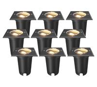 Ledvion Lot de 9 Spot LED Encastrable Exterieur IP67 10W 230V GU10 carré