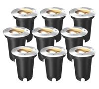 Ledvion Lot de 9 Spot LED Encastrable Exterieur IP67 10W GU10 dimmable rond