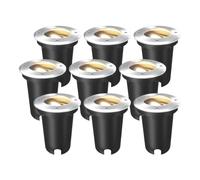 Ledvion Lot de 9 Spot LED Encastrable Exterieur IP67 10W GU10 dimmable rond | Fourni avec cable 1m pour jardin terrasse allee et chemins