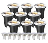 Ledvion Lot de 9 Spot LED Encastrable Exterieur IP67 3W 345Lm 2700K GU10
