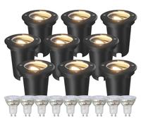 Ledvion Lot de 9 Spot LED Encastrable Exterieur IP67 3W 345Lm 2700K GU10