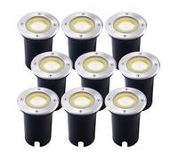 Ledvion Lot de 9 Spot LED Encastrable IP67 3W 230V 345Lm 2700K GU10 blanc