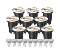 Ledvion Lot de 9 Spot LED Encastrable IP67 3W 230V 345Lm 2700K GU10 blanc