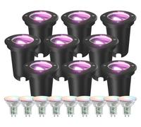 Ledvion Lot de 9 Spot LED Encastrable Exterieur IP67 4.9W GU10 RGB rond