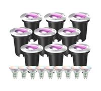 Ledvion Lot de 9 Spot LED Encastrable IP67 4.9W 230V 345Lm GU10 RGB rond