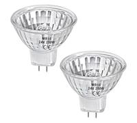 LedWekei Ampoules halogènes Gu5.3, ampoule halogène MR16 24 V 250 W, ampoules blanc chaud 2700 K à intensité variable (lot de 2 tasses réflectrices de calandre)