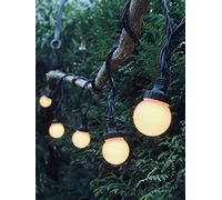 LEDZEIT- Profi Serie - Guirlande Lumineuse à Ampoules de Base LED, avec Cordon d'alimentation, 5m, 10Boules, Blanc Chaud, Raccordable, IP67 étanche, Intérieur, Extérieur, pour Jardin, Terrasse, Balcon