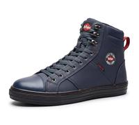 Lee Cooper LCSHOE022 Workwear Femmes Unisexe Retro Styled Baseball Sécurité au travail Formateurs Bottes SB SRA Adulte Mixte, Marine Botte, 38 EU