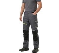 Lee Cooper Pantalon Travail Homme Haute Visibilité Cargo avec Poches Genou - Workwear Réfléchissant Multi Poches, Pantalon Sécurité Chantier (Gris/Noir, 38W / 31L)