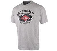 Lee Cooper Workwear T-shirt de travail imprimé pour hommes à col rond T-shirt de travail à manches courtes, Gris chiné, M
