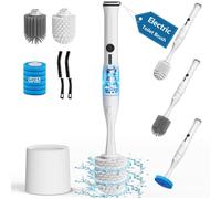 Leebein Kit de brosse WC électrique avec porte-brosse, 8 têtes de brosse interchangeables, 6 recharges de brosse, 2 brosses pour joints