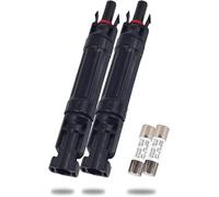 Leehitech Lot de 2 Connecteur Solaire avec Fusible 30A Porte-Fusible IP67 | Protection surintensité,Fusible céramique remplaçable,Boîtier PPO ignifuge,Compatible 2.5/4/6mm² pour camping-car et PV
