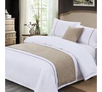 LEEMQCYA Chemin de lit matelassé marron clair pour pied de lit, couvre-lit, hôtel, maison, queue de lit, serviette qui ne se décolore pas, jeté de lit doux et moderne, décoration de literie, 50 x 210