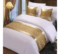 LEEMQCYA Couvre-lit de luxe pour hôtel, couvre-lit en jacquard, protection moderne, couvre-lit, couvre-lit, décoration de chambre pour lit simple, doré, 50 x 180 cm, pour lit de 1,2 m