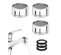 LEEQ Aérateur de Robinet 3 Pièces avec Joints M28 28mm Filetage Extérieur Filtre en Acier Inoxydable Mousseur Robinet Baignoire et Cuisine Économiseur d'Eau Anti-Éclaboussures
