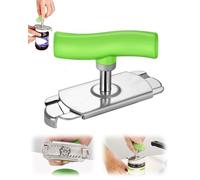 LEEQBCR 1 pièce Ouvre-Bocaux sans Effort pour L'arthrite, Ouvre-Bocal Réglable avec Base, Ouvre-Bouteille Antidérapant, Ouvre-Boîte Manuel, Ouvre-Bocal Multifonctionnel pour Personnes Âgées (Vert)