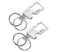 LEEQBCR 2 pcs Hommes Porte-Clés Voiture Mousqueton Décapsuleur, Porte-Clés Avec Mousqueton et Décapsuleur Robuste, Porte-Clés Mousqueton Ouvre-Bouteille En Alliage de Métal, argent