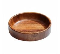 LeeQinersw Assiette à Salade Bol Plateau Plat en Bois Bol de Présentation en Noyer Riche et Style Rustique Élégant Adapté au Service d'Apéritifs Desserts Fêtes Repas Table Quotidienne, 25x4cm