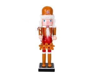 LeeQinersw Casse-Noix Chef 25 Cm ison Statute en Bois Base D'exposition Résistant Personnage Décoratif Peint à la Main pr Étagère, Style D