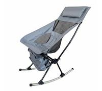 LeeQinersw Chaise Longue Bascule Pliant Chaise de Jardin Fauteuil Relax Transat Pliant Extérieur Structure Fer Siège Oxford Maille Soutien 115 Kg Appuie-tête, Gris