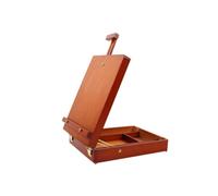 LeeQinersw Chevalet de Table Boîte à Croquis Coffret d'artiste Boîte de Peinture en Hêtre avec Finitions Classiques et Poignée en Cuir Couvercle Chevalet et, Color to 2