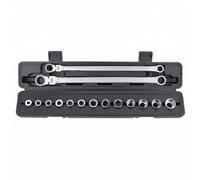 LeeQinersw liquet Coffret ouille Set Outils Réparation Mécanique Étui Compact en Acier Fonction Pratique Adaptée au Garage Atelier Maintenance liquet À Tête Flexible À 15 Pièces