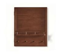 LeeQinersw Crochet Mural Bois Armoire Compteur Électrique avec Porte Pivotante Étagère pour Décorations et Patères Inférieures en et Métal Adapté au Rangement, Noyer, Vertical
