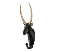 LeeQinersw Décoratif Tête D'animal, Noir | Capacité capacité 3 à 5 Kg, Patère Tête D'antilope, Installation sans Perçage, Murale Géométrique Factée