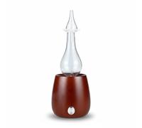 LeeQinersw Diffuseur d'Arômes Diffuseur d'Huiles Essentielles Nébuliseur Vaporisateur en Bois Massif et Verre Nébulisation à Froid sans eau Parfum Concentré, Bois Foncé