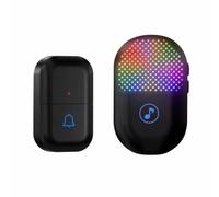 LeeQinersw Dispositif d'Appel d'urgence Sonnette d'Alarme sans Fil Carillon Récepteur Émetteur avec 38 Tons Mémoire Volume Ajustable IP33 Adapté à Logement Commerce Accueil Intérieur, Noir