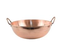 LeeQinersw En Cuivre Faite à La Main, épaisse, Non Revêtue, Poêle à Frire, Casserole à Confiture, Chauffe Rapide et Uniforme, Poignées Binaurales, Idéale, 30CM