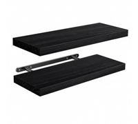LeeQinersw Étagère Murale en Bois Motif Grain Visible Compartiments Multiples pour Rangement d' Ménagers Installée Directement au Mur pour Gagner la au Sol, Noir