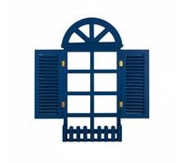 LeeQinersw Étagère Murale Fenêtre Faux Arche Bois Cadre Décor Fenêtre avec Tablette pour Décorations Point Focal Stratifié Style Marin Convient à Entrée Salon Couloir, Bleu, style to 2