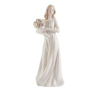 LeeQinersw Figurine Céramique Statue Ornement Sculpture Décorative en Porcelaine Blanche Profil Humaine Artistique Émaillage Brillant Installation sur Tables et, Mariée avec Diamants A 3177