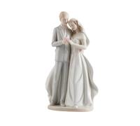 LeeQinersw Figurine Céramique Statue Ornement Sculpture Décorative en Porcelaine Blanche Profil Humaine Artistique Émaillage Brillant Installation sur Tables et, Vieux Couple Marié E 3158