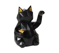 LeeQinersw Figurine de Chat en Résine, Géométrique, Statuette Chat Moderne et Créatif, Objet de Collection, Décoration Minimaliste pour Bureau, Étagère, Maison, Cadeau Créatif pour Amoureux des Chats