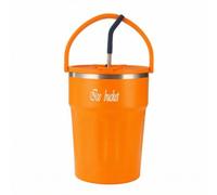 LeeQinersw Gourde Isotherme INOX 4l Bouteille Thermique Récipient à Boisson Carafe Grande Capacité avec Large Goulot Remplissage Facile Poignée Arquée Robuste, Orange, 4000ml